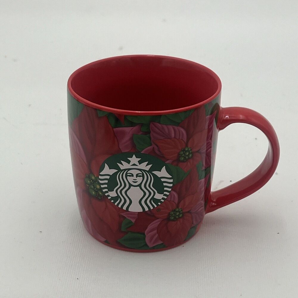 Starbucks Poinsettia Coffee Mug 12 oz 2020 Winter Holiday Christmas